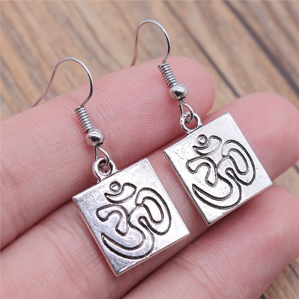 Om tecken yoga symbol örhängen yoga om symbol zen buddhism glasörhängen för kvinnor smycken: E1-b10376