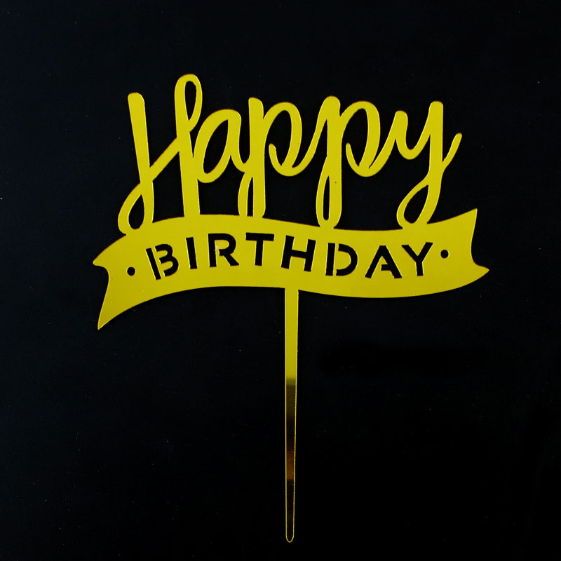10Pcs/Pack Gold Silver Acrylic Cake Toppers Happy Birthday Cake Toppers For Womens Mens Kids Birthday Party Decor Baby Shower: green