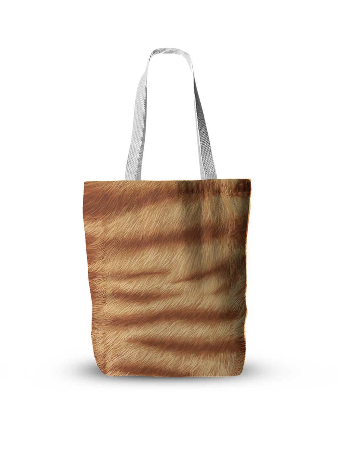 Animal Skin Canvas Bag Leopard Print Tiger Cat Skin Handbag Foldable Large Capacity Shoulder Bag Grocery Storage Bag: style3