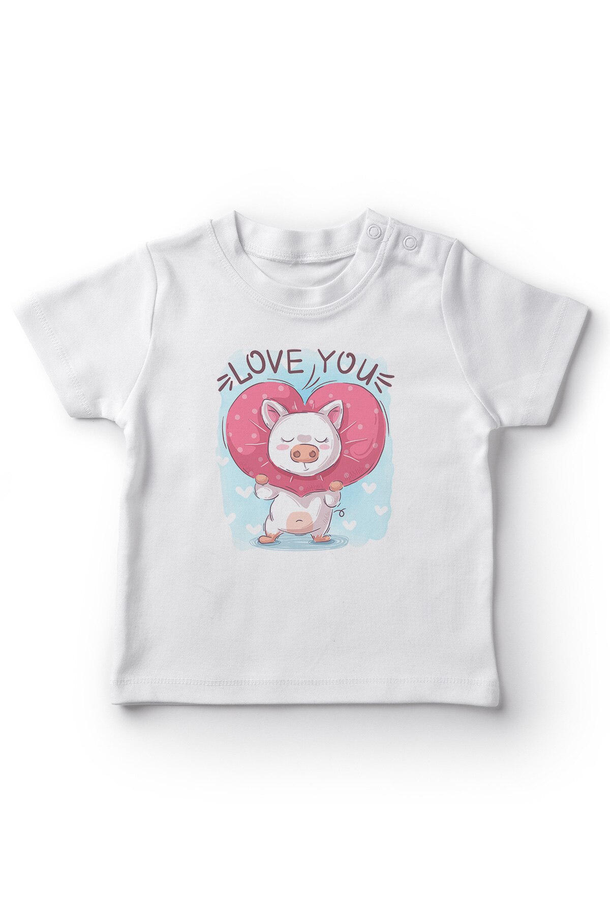 Camiseta menino do bebê do porco do portador da juba do coração do bebê de angemiel branco