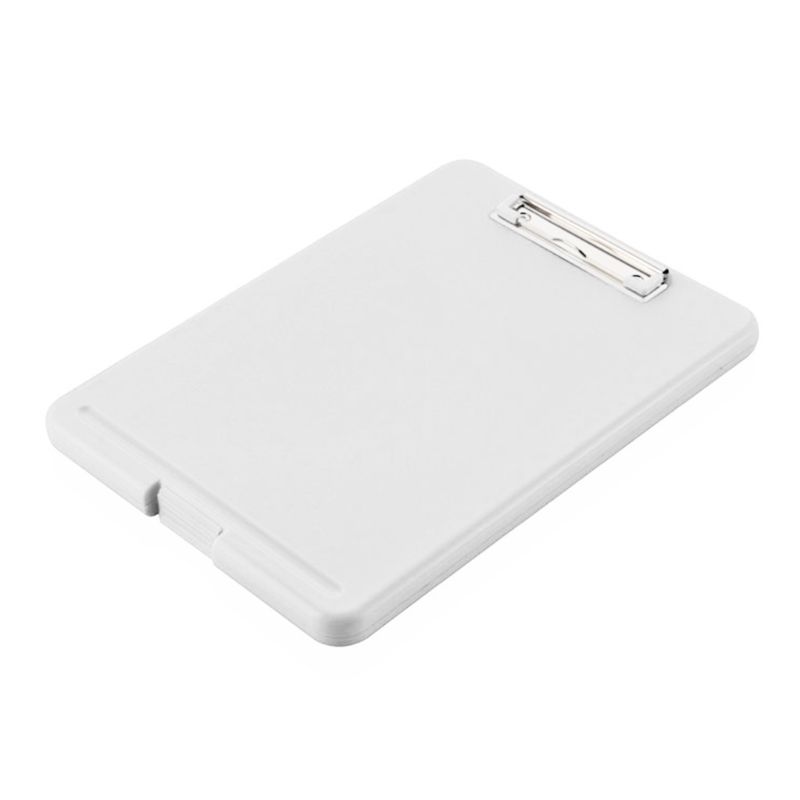 A4 Plastic Storage Clipboard File Box Case Document File Folders Clipboard Writing Pad Stationery School Office Supplies: Transparent