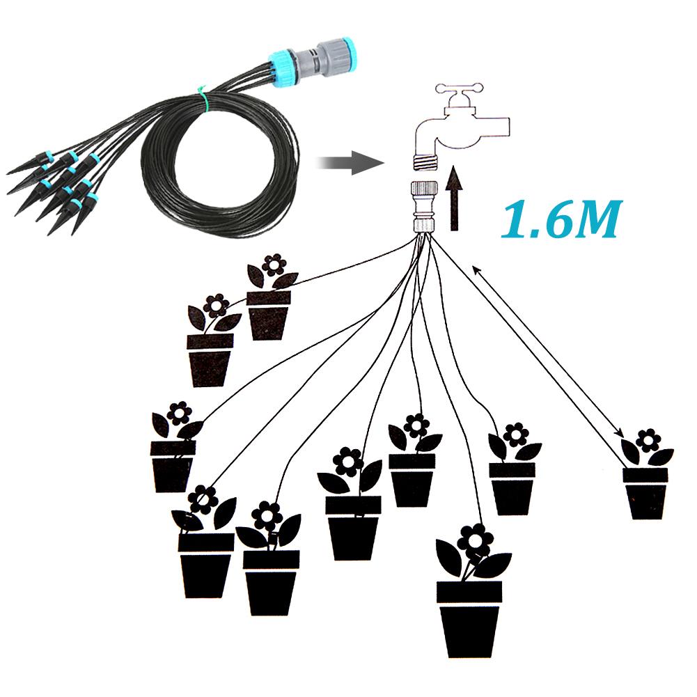 10Pcs Drip Irrigation Kit Plant Watering System Adjustable Micro Irrigation Water-Saving System For Garden Greenhouse Pot Plants