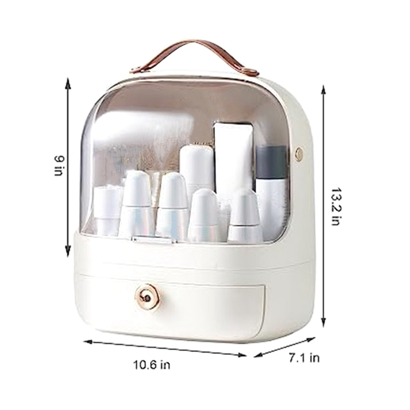 A19F-organizador de maquillaje, exhibición de cosméticos para tocador, organizadores de maquillaje y almacenamiento con soporte para brochas