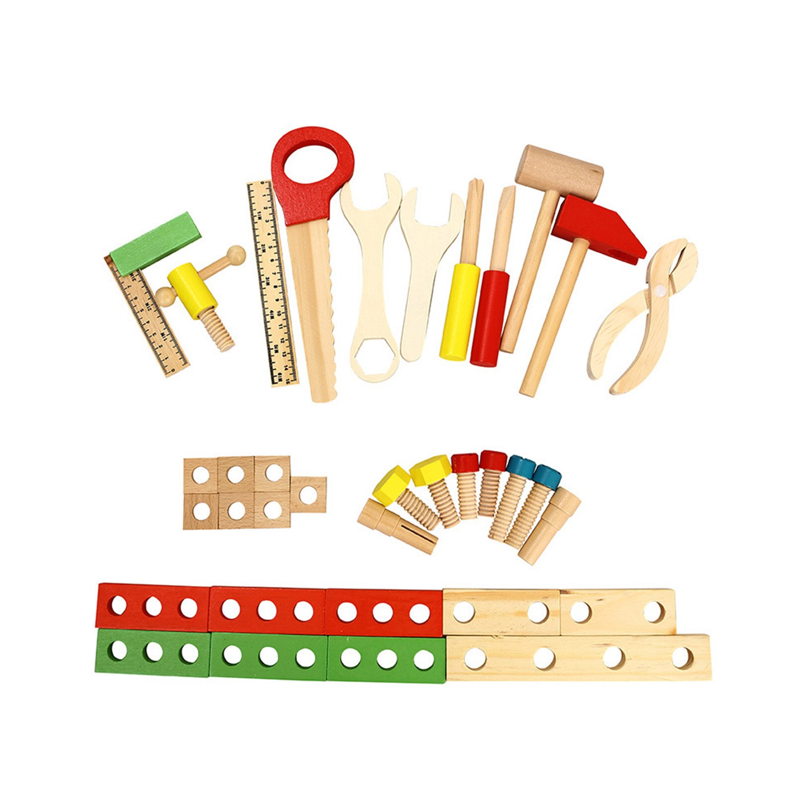 Children Diy Portable Multifunctional Wooden Simulation Toolbox Set Combination Explore Science Early Educational Play House