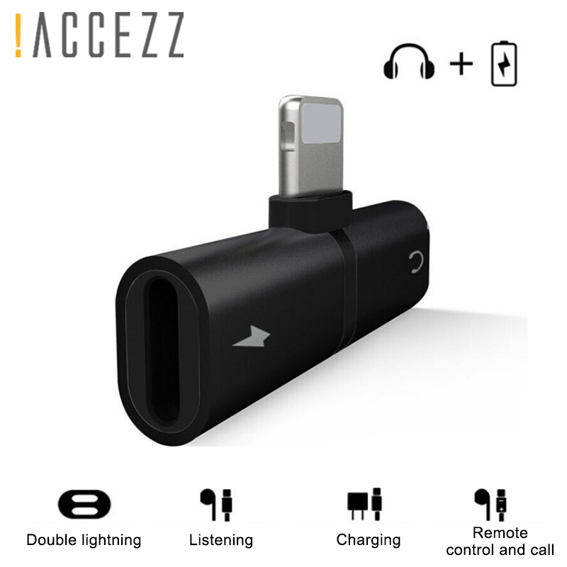 ! ACCEZZ Für Apfel Adapter Für iphone 7 8 Plus X XS MAX XR IOS 10 11 12 Audio- Stecker Splitter 2 in 1 aufruf Ladegerät Adapter