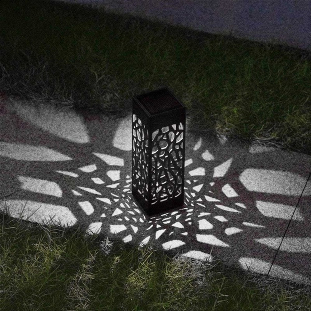 Solar lys sti utendørs hage drevet sti belysning sol glød led sti lys front gate lyse solar landskap lys: Hvit / 6 stk