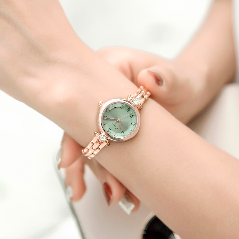 Kimio luksus rhinestone quartz ur rustfrit stål armbånd ure casual vandtæt armbåndsur dame kjole ur