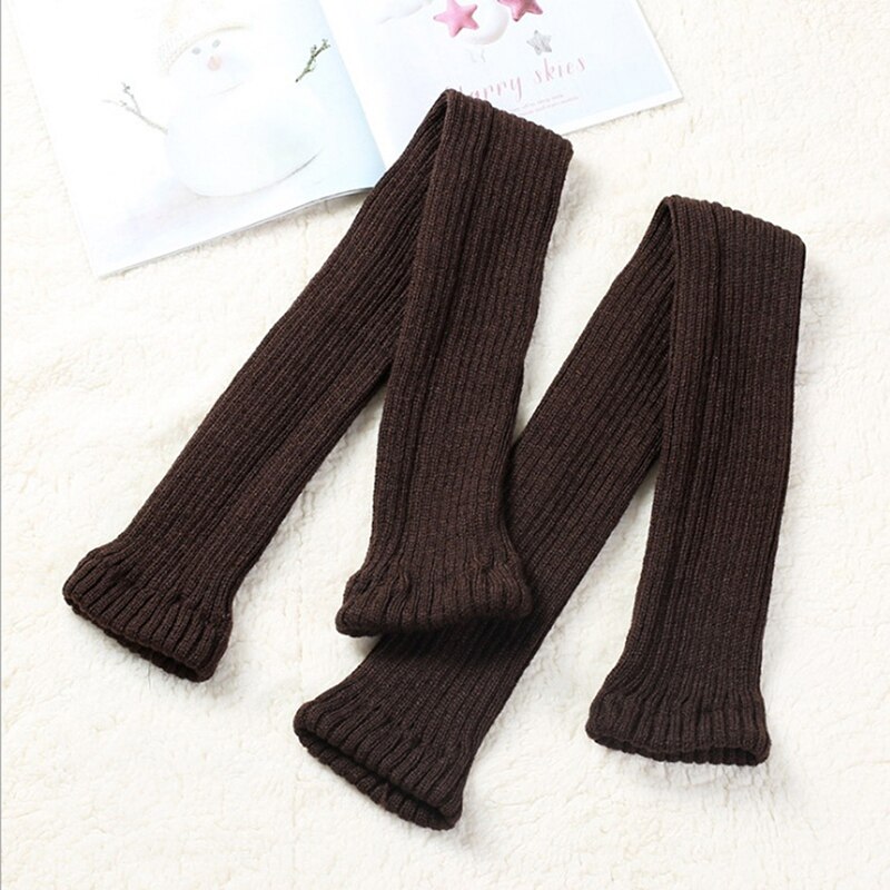 Leg Warmers Women Warm Knee High Winter Knit Solid Crochet Socks Warm Boot Beenwarmers Long Socks: coffee