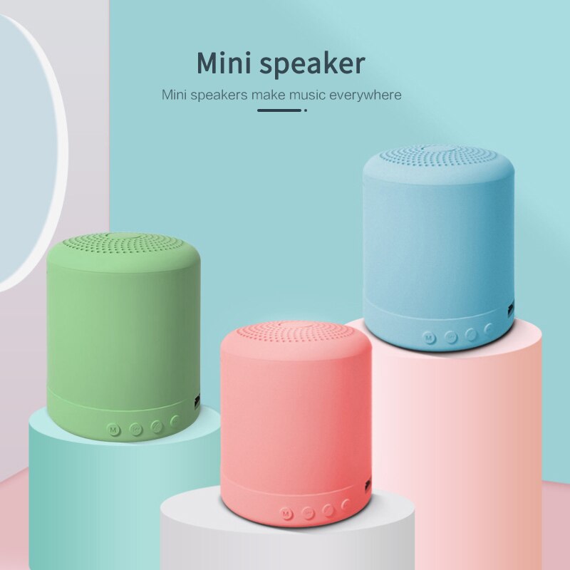 Macaron A11 Speaker Bluetooth Wireless Stereo Speakers Mini Column Bass Music Player 5W Speaker Box Bass Music Player