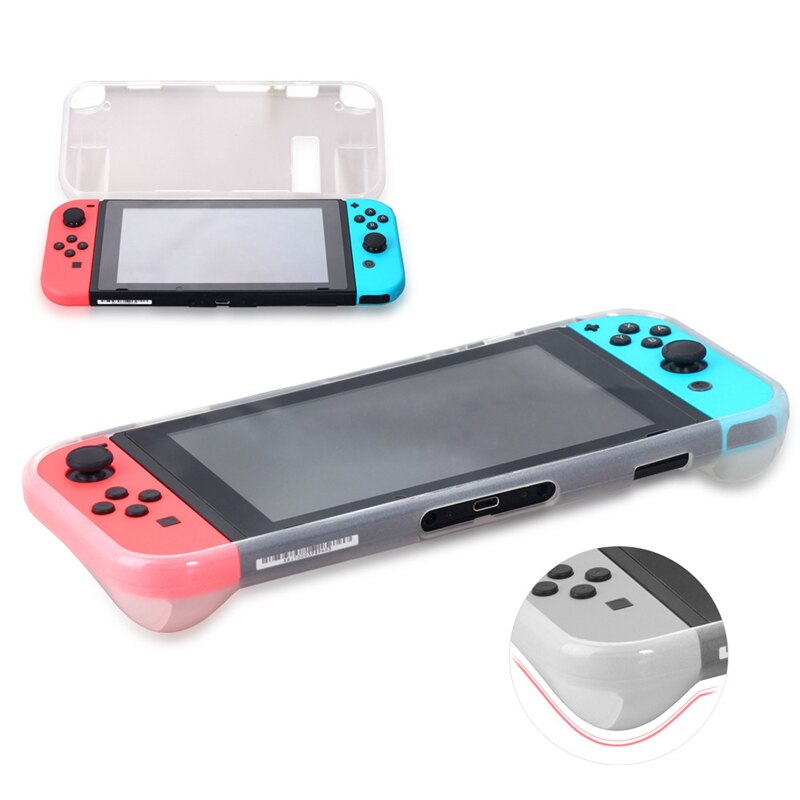 AMS-TPU anti-rayures housse arrière Premium cristal clair choc avec verre trempé protecteur d'écran pour Nintendo Switch blanc