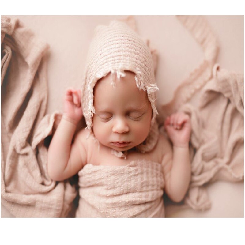 Deken voor baby, newborn fotografie rekwisieten, baby wikkeldoek, baby beddengoed, wieglakens, achtergrond voor foto's, baby hoofdband, elastische wafel