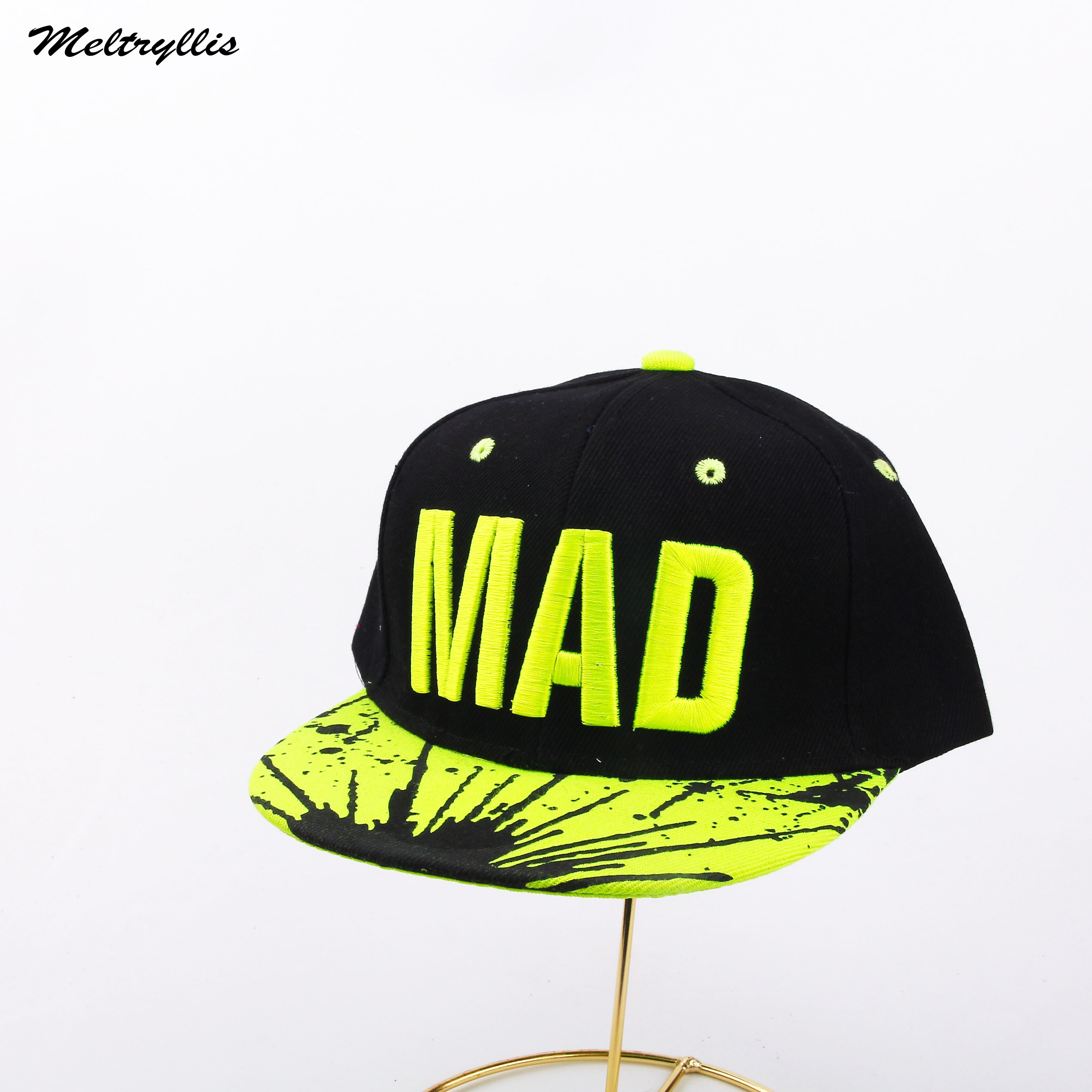 [meltryllis] bogstaver broderi "kad" hip hop kasket unisex baseball hat personlighed simple solhætter: Grøn