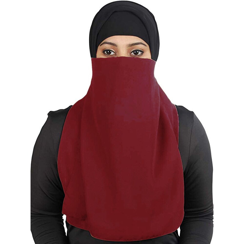 Velo musulmán de una pieza para mujer, hiqab islámico, Modesty, una sola capa, pañuelo Amira, Ramadán, árabe, Purdah: 09 Dark Red