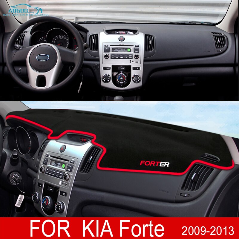 For KIA Forte TD Anti-Slip Mat Dashboard Cover Sunshade Dashmat Carpet Accessories Cerato Vivaro Koup: Red