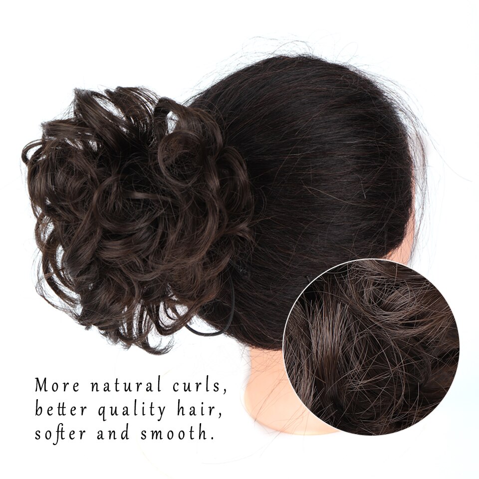 Fibra de alta temperatura de alta temperatura do cabelo do coque do cabelo da faixa de borracha do encaracolado do chignon do cordão sintético de shangke
