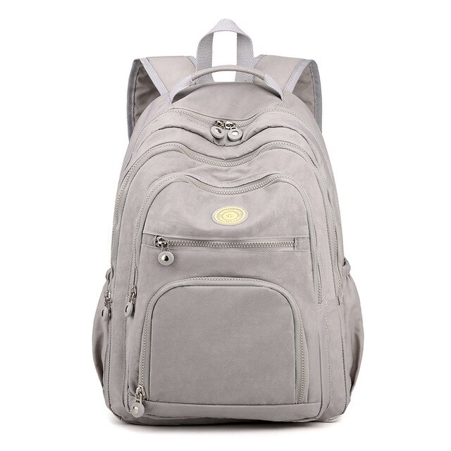 Nylon Rugzak Vrouwelijke Vrouwen Grote Capaciteit Multi-Level Bag Campus Student School Waterdichte Tas Mochila Voor Meisjes sac: GRAY