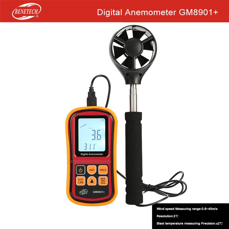 Wind meter air speed meter Anemometer GM8901 plus Benetech