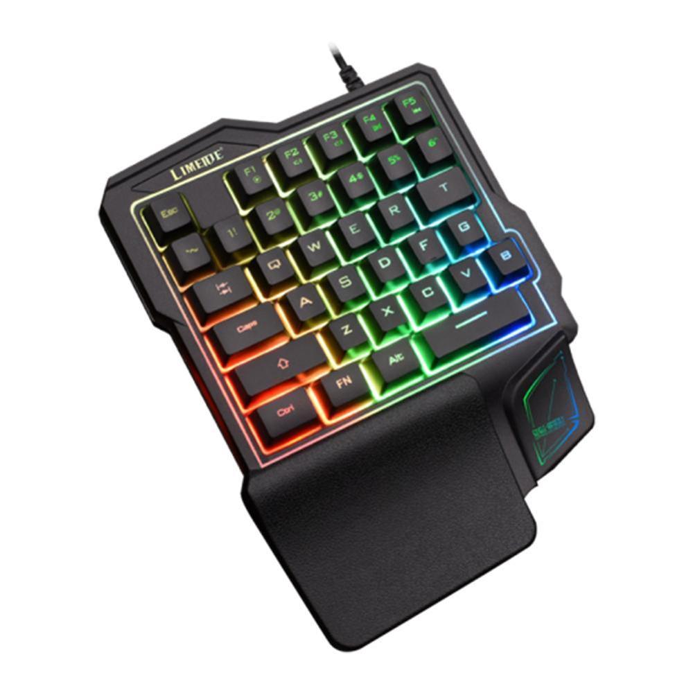 One-Handed Mechanical Gaming Keyboard RGB Backlit Portable PS4 For PC Keypad Mini Controller Gamer Game Gaming B0F1: Default Title