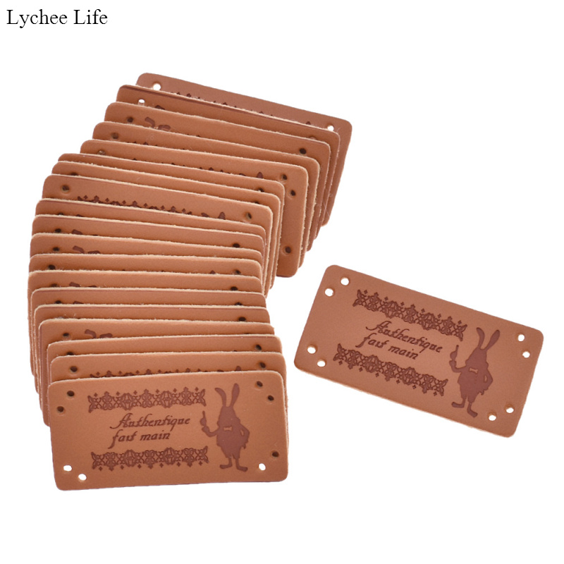 Lychee Life étiquettes de vêtement unisexe | Bricolage, artisanat du cuir, étiquettes à coudre gaufrées, 20 pièces/paquet: 26