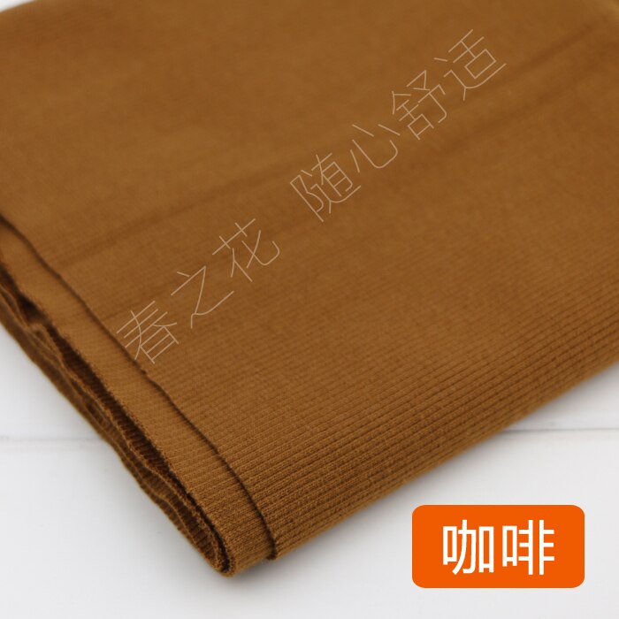 20X 100cm 2x2 Cotton knitted rib cuff fabric stretchy cotton fabric for DIY sewing clothing making accessories fabric: Chocolate