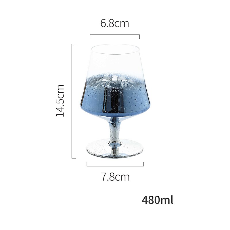 Color Starry Sky Pink Goblet Crystal Champagne Glass Wedding Wine Glass Party Nordic Home Cocktail Glass: A 480ml