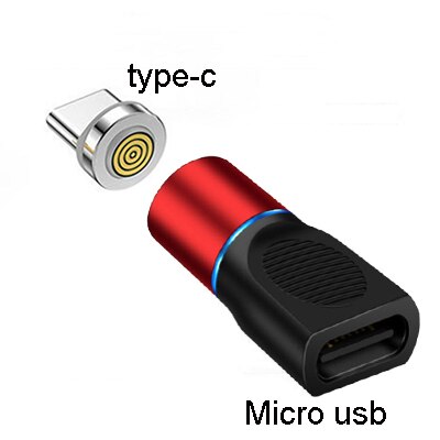 Magnética conector de Cable adaptador de teléfono móvil Micro USB magnético consejos imán del enchufe del cargador de adaptador magnético Tipo C: micro usb to type-c