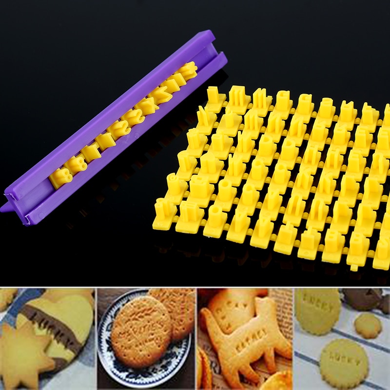 Diy Alfabet Nummer Food Grade Plastic Cakevorm Brief Impress Biscuit Cookie Mould Cutter Drukt Stempel Embosser Fondant Mold