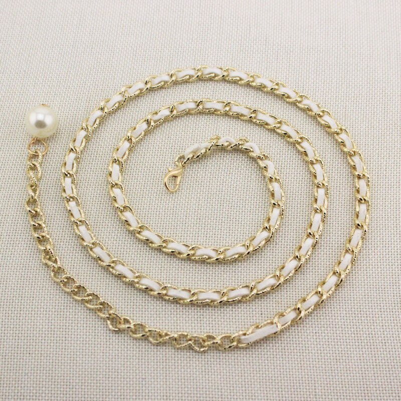 Ceinture de robe de mariée polyvalente, chaîne de taille en métal, décoration de jupe: white