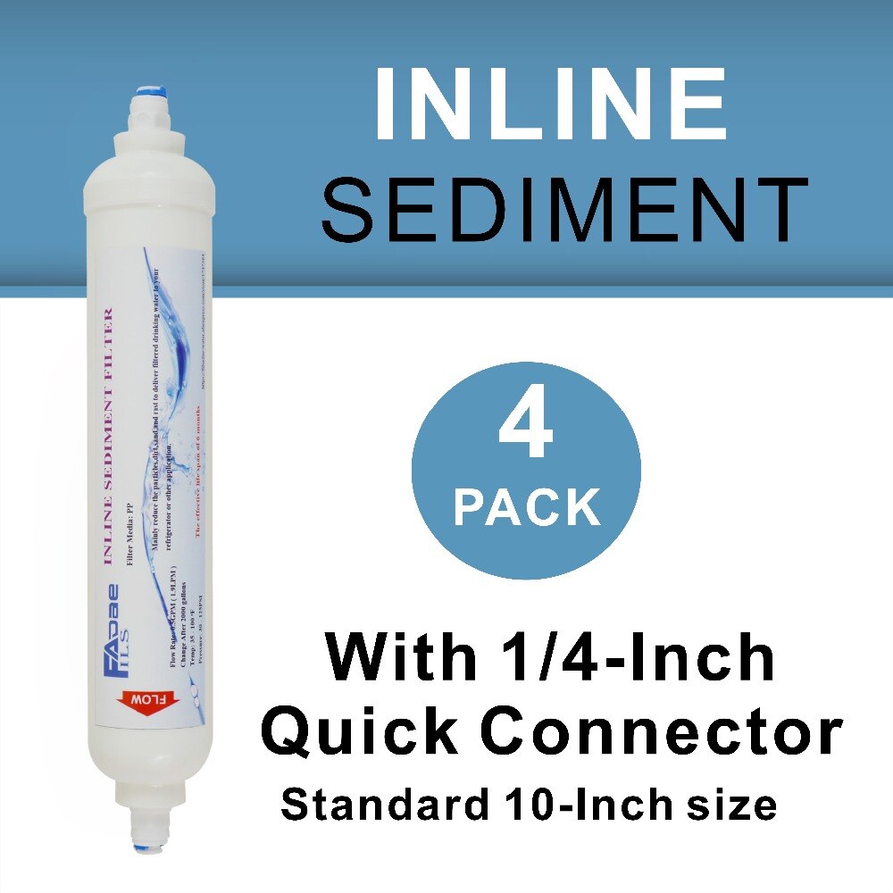 Reverse Osmosis System replacement Water filters T33 inline sediment filter 2000 Gal. 2" OD X 10" L 1/4-Inch Quick-Connect -4PCS