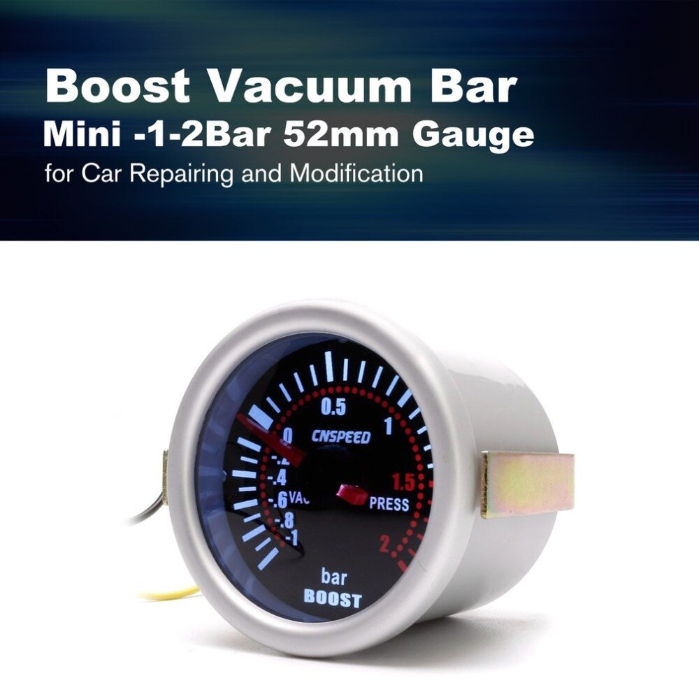 CNSPEED YC101310 Digital Universal 52mm Car Turbo Boost Vacuum -1~2 BAR Gauge Press Pressure Gauge Pointer Meter Smoke Len LED