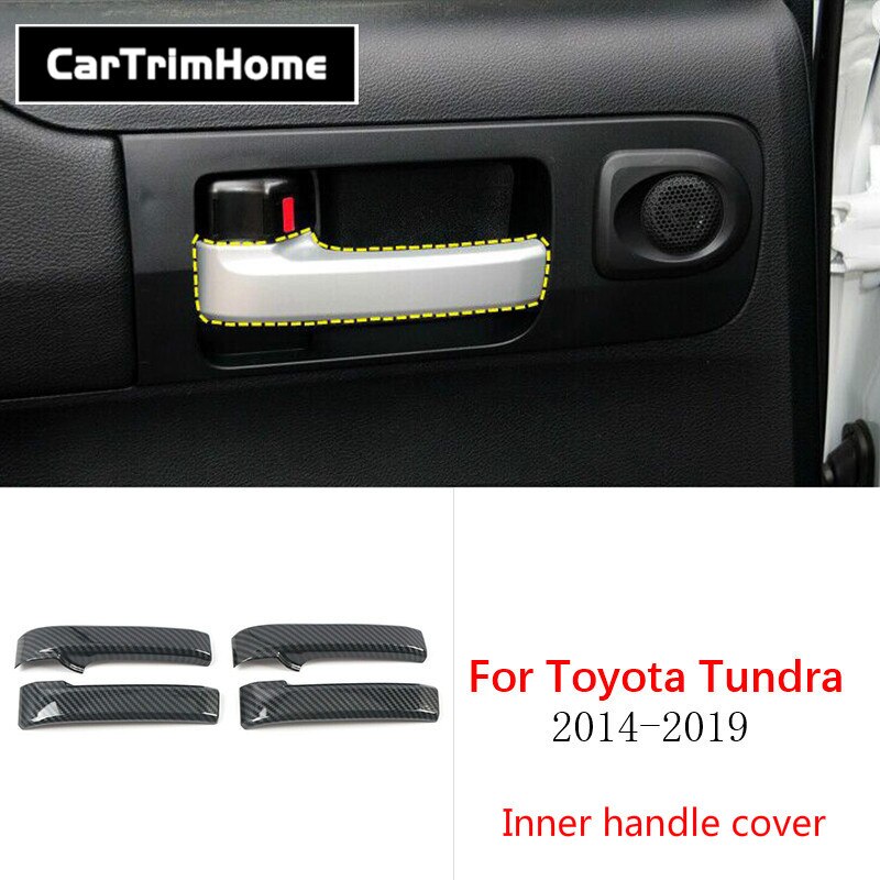 For Toyota Tundra accessories Interior Trim ABS Carbon Fiber Side Gear Position Panel Cover Trim: Inner handle cover