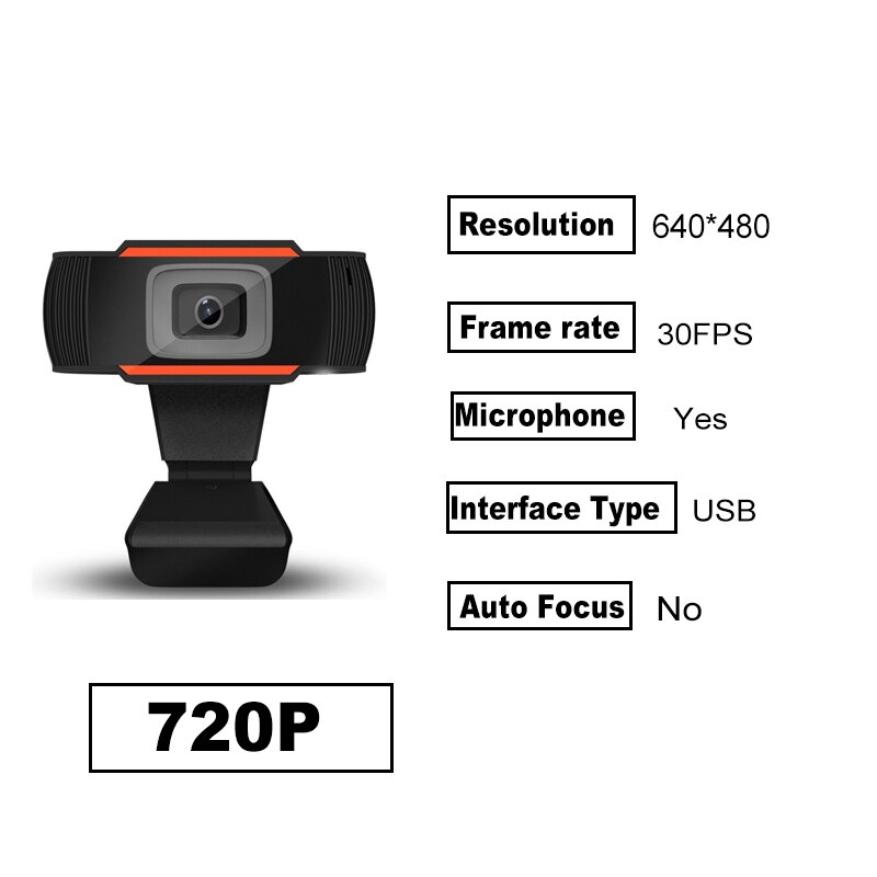 Webcam intelligente HD con microfono videochiamata USB videocamera per computer videocamera con Ingrandisci digitale a 4 tempi Webcam per videocamera per computer chiamata HD: stile 1 720P