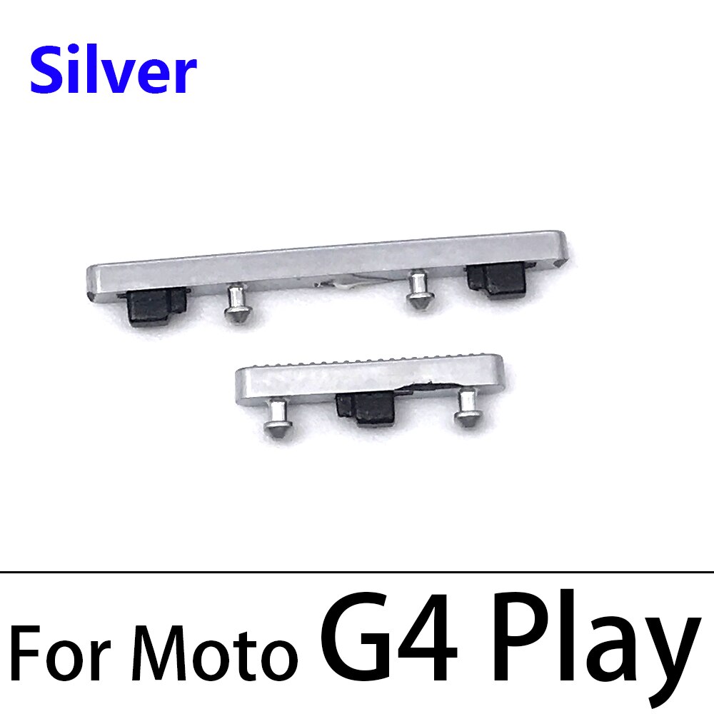 20pcs/lot, Side Power Key + Volume Button For Motorola Moto G6 Play G4 G5 G5S G6 Plus Side Key: G4 Play Silver