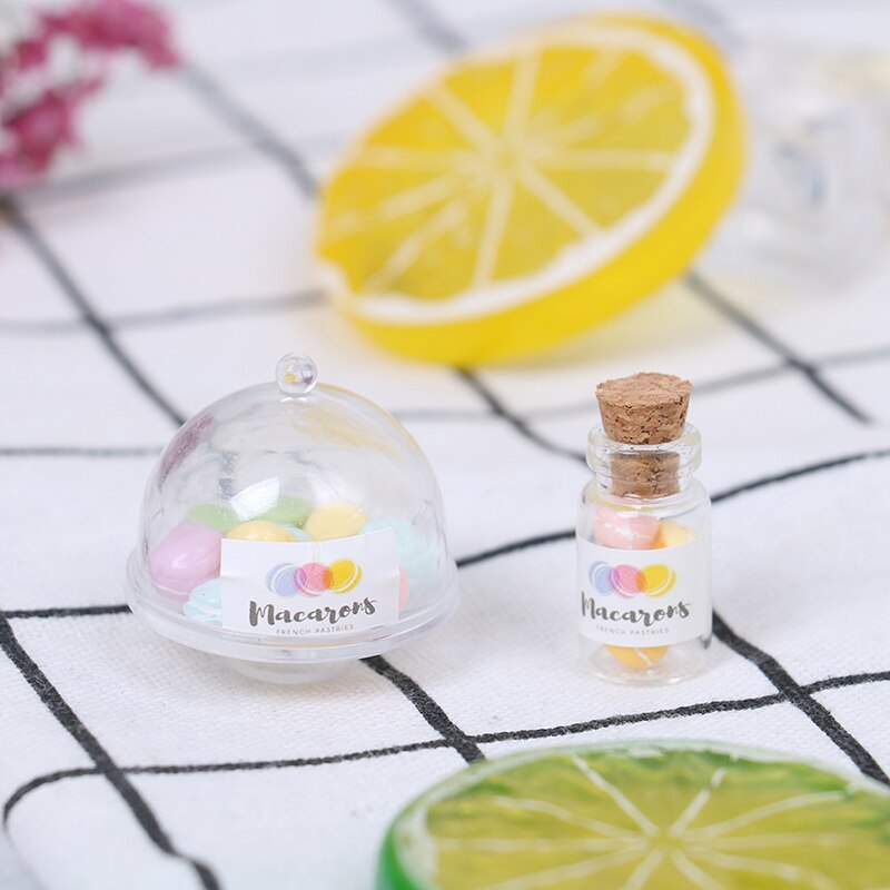 1Set Cute Mini 1/12 Scale Miniature Dollhouse Macaron Pretend Play Kitchen Doll Food Dessert Accessories Toy