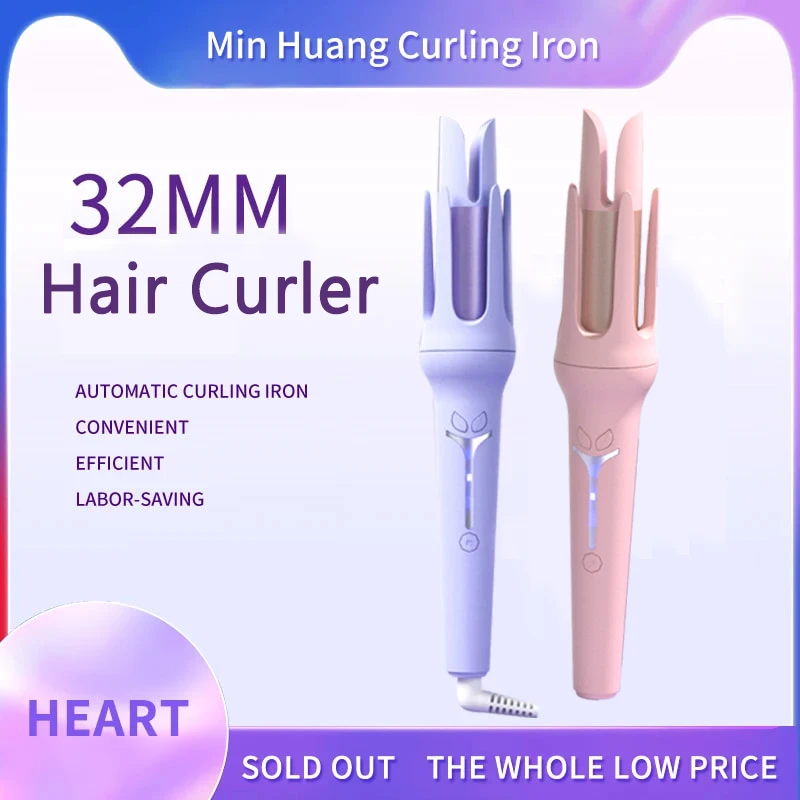 Automatic Curling Iron 32 mm Big Roll Anion Ceramic Hair Curler 4-Speed Adjustable Fast Heating Styling Tools
