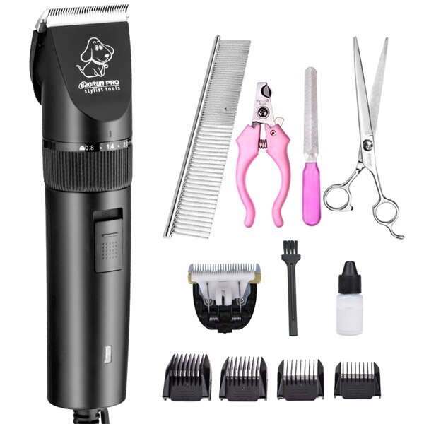 Cortadora de pelo eléctrica para perros y gatos, conjunto de afeitadora de aseo, máquina de corte de pelo para mascotas + cabezal de repuesto, 110-240V AC: S1add 1blade and4pcs