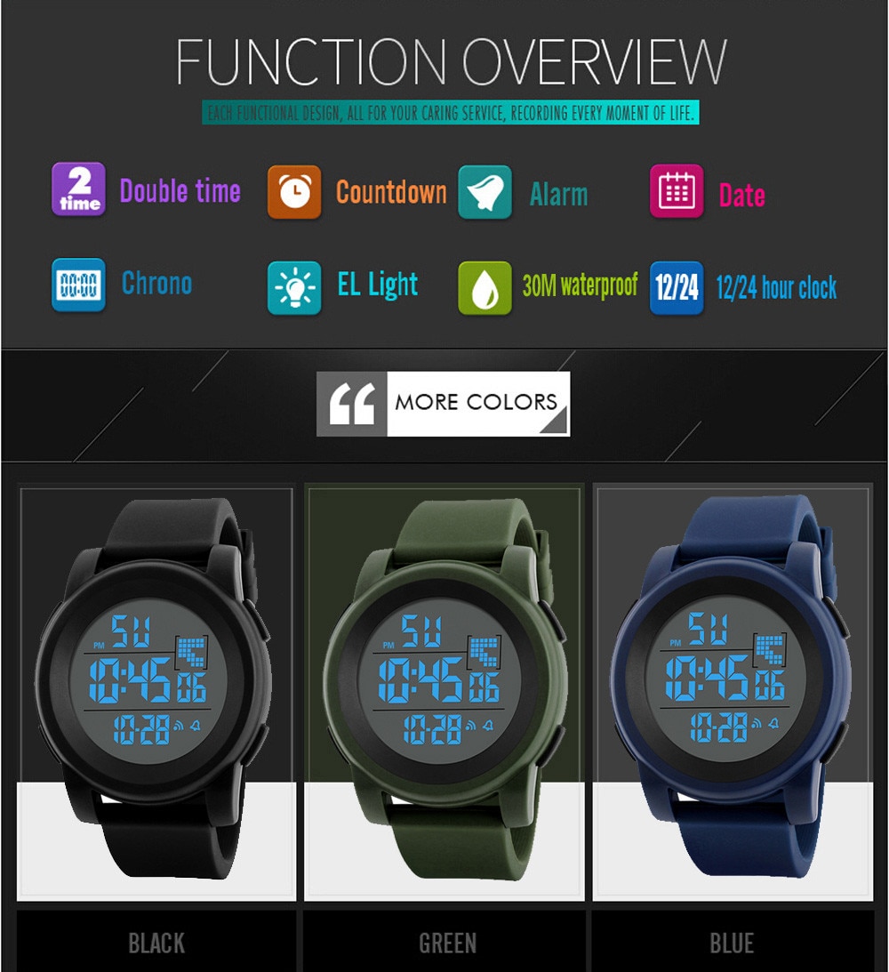 Digitale Horloge Mannen Sport Horloges Voor Mannen Waterdichte Klok Outdoor Horloge Mannelijke Relogio Digitale Masculino Reloj Hombre