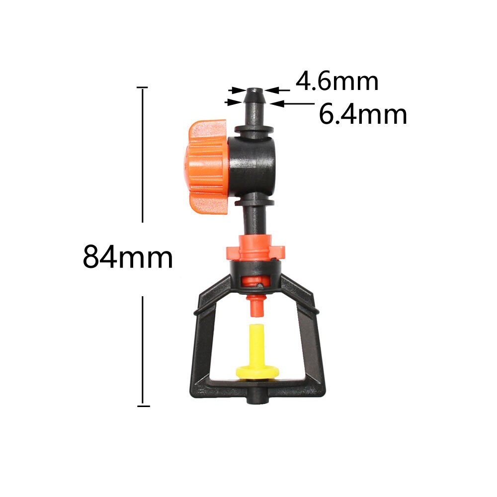 5Pcs Greenhouse 360 Refraction Micro Nozzle Garden Drip Irrigation Misting System Hanging Humidifier Sprayer w 4/7mm Barb: green