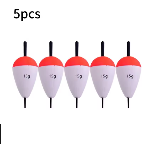 Boya de Flotador de pesca de espuma, barra de luz para aparejos de pesca, 0,8g-60g, 5 unids/lote: floating-15g-5pcs