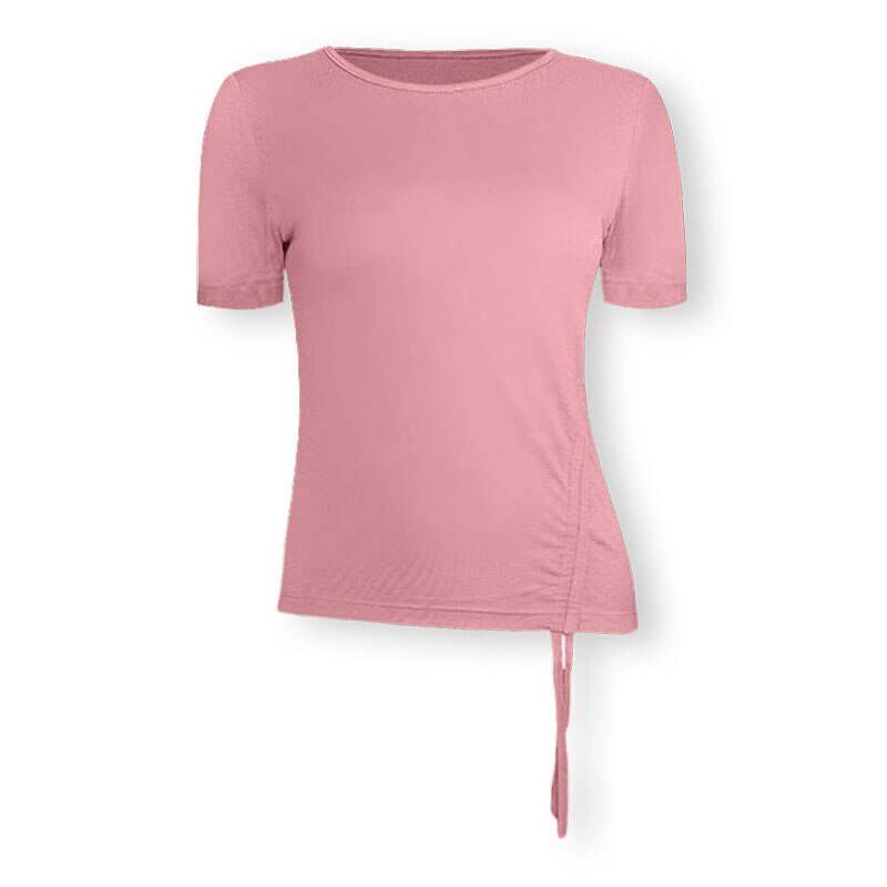 Sportliches crop-top für damen, nahtloses yoga-shirt, hochelastisch, atmungsaktiv, kurzarm, damen-sportbekleidung: Rosa / S