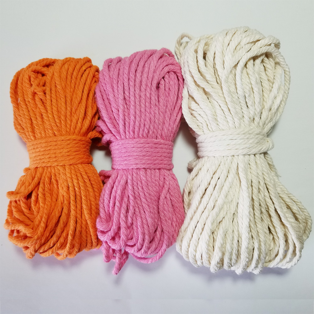 Mixed colourful Cotton twine cords 50m-100m/lot macrame rope string thread packing decoration DIY