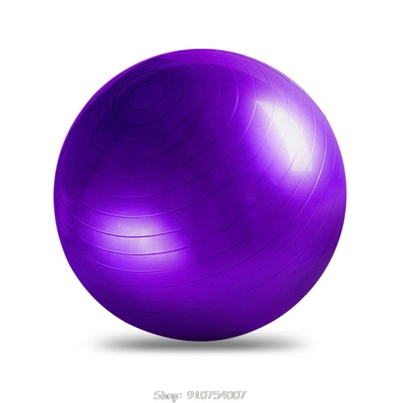 Exercise Ball For Fitness Stability Balance Yoga Workout Guide Quick Pump Include Anti Burst N09 20: Purple