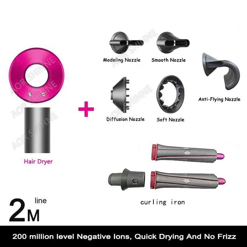 DS High Power Föhn Professionele krachtige haardroger Snelle snelle warme en koude aanpassing Ionische luchtföhn voor kapsalons: MULTI