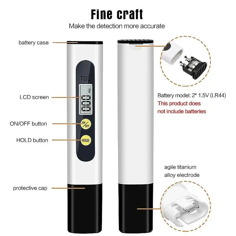TDS Meter Digitale Water Tester 0-9990ppm Drinkwaterkwaliteit Analyzer Monitor Filter Snelle Test Aquarium Hydrocultuur Zwembaden