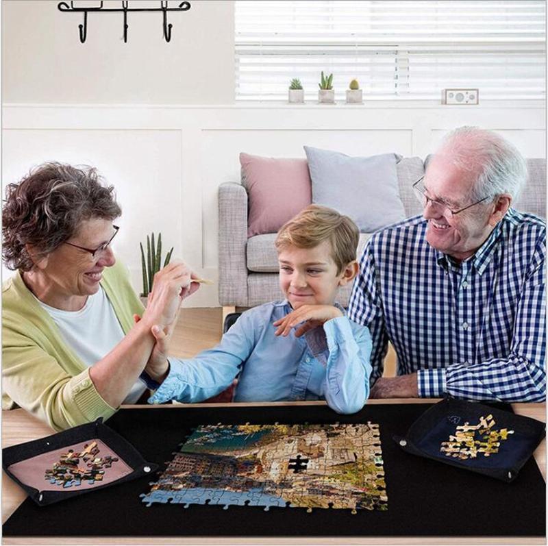 Puzzle Zerbino Puzzle Rotolo Feltro Zerbino Gioco Zerbino di Grandi Dimensioni Per Fino A 1500 Pezzi Di Puzzle Accessori Da Viaggio Portatile Strisciando Zerbino giocattoli del bambino