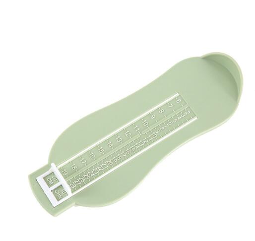 Bebê pé régua medição cor sólida sapatos calculadora escala comprimento interno crianças calibre ferramentas 0-10 anos de idade: Green