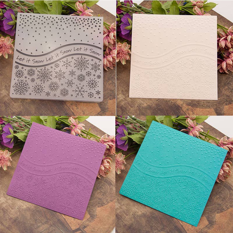 Snowflake Snow Plastic Embossing folders for DIY Scrapbooking Template Stencils Making Photo Album Card Handmade Decor 15x15cm