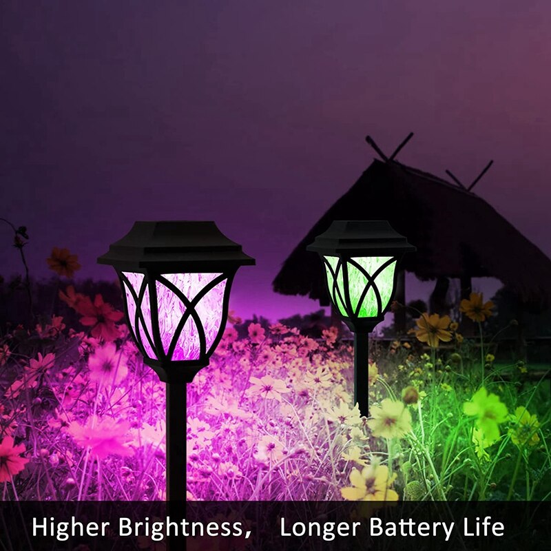 6 Pack Kleur Veranderende Zonne-verlichting Outdoor Tuin Decor,Auto On/Off Solar Pathway Lichten Buiten Waterdicht
