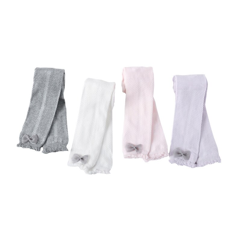Mallas de malla blancas para bebé, pantalones ajustados de color rosa sólido para niña, pantalones de punto para niño pequeño, ropa transpirable de 0 a 4T, novedad de 2022