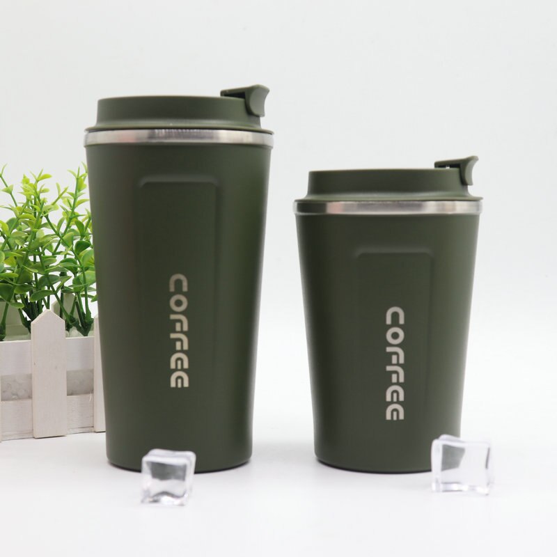 coffee cup double insulation vacuum flask 18/8 stainless steel Drinking water mug promotional travel: 510ml / Green